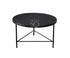 A black lined coffee table featuring a sleek and minimalist design. This modern table has a striking black surface with clean, lined detailing, adding a sophisticated touch to any living room or lounge. Ideal for enhancing your space with contemporary elegance while providing a functional surface for drinks, books, and decorative items.