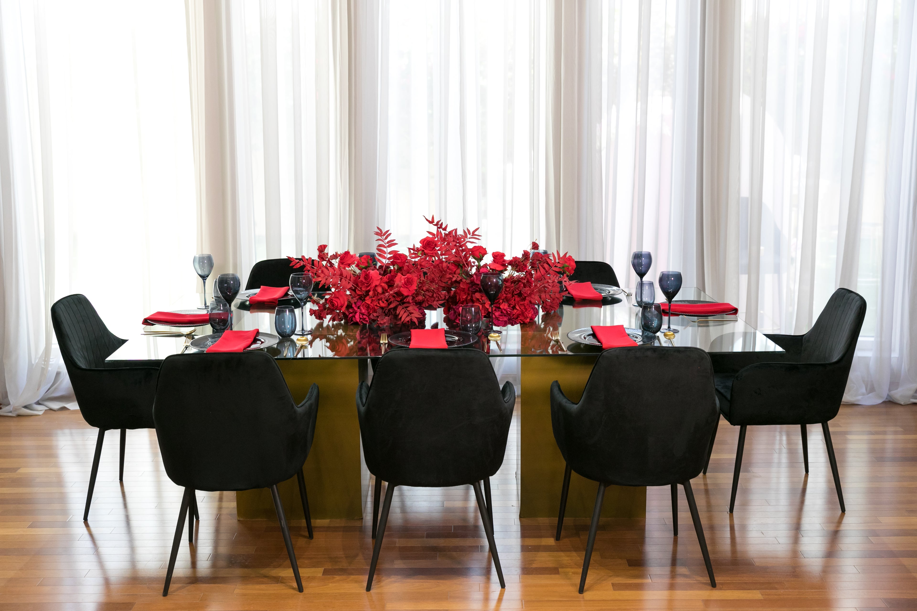 A Black & Gold Collection, featuring a sophisticated and elegant range of items in black and gold. The collection showcases a stylish combination of these classic colors, perfect for adding a touch of luxury and refinement to any event, decor, or occasion.
