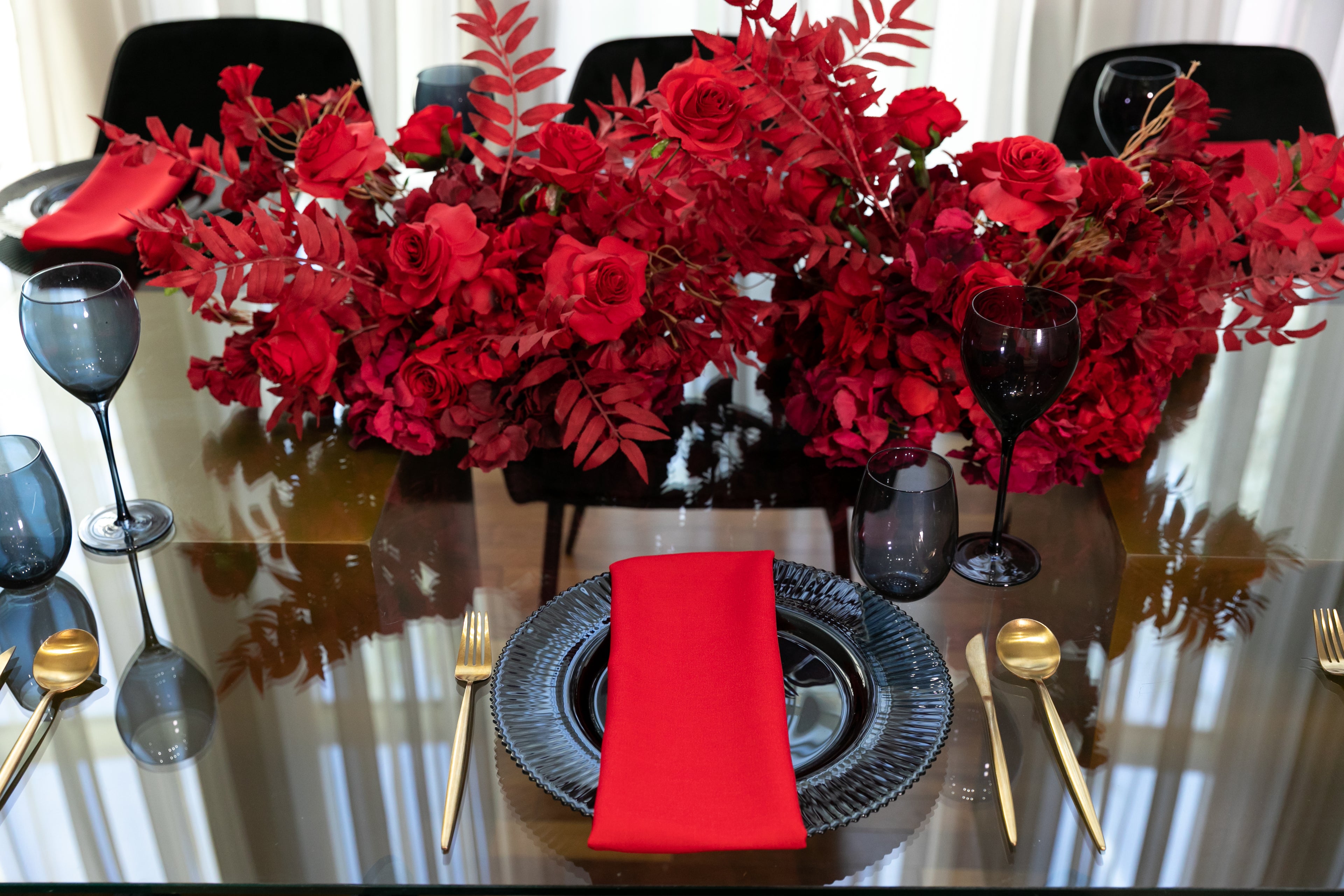 A Black & Gold Collection, featuring a sophisticated and elegant range of items in black and gold. The collection showcases a stylish combination of these classic colors, perfect for adding a touch of luxury and refinement to any event, decor, or occasion.