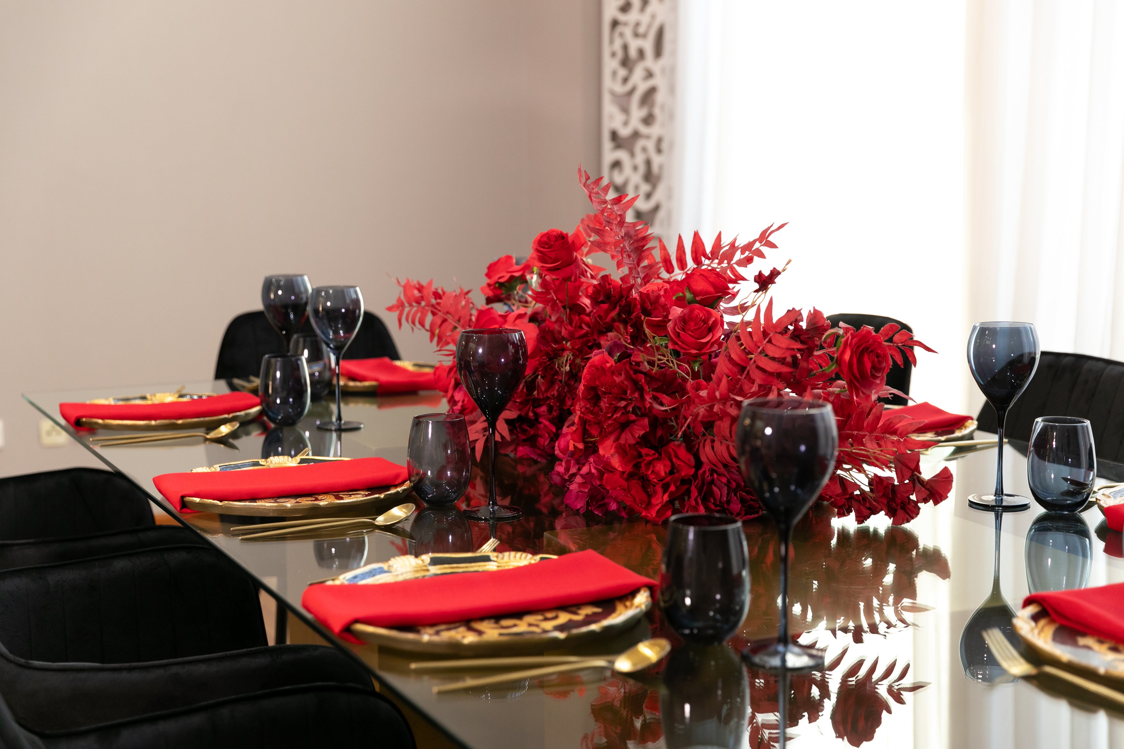 A Black & Gold Collection, featuring a sophisticated and elegant range of items in black and gold. The collection showcases a stylish combination of these classic colors, perfect for adding a touch of luxury and refinement to any event, decor, or occasion.