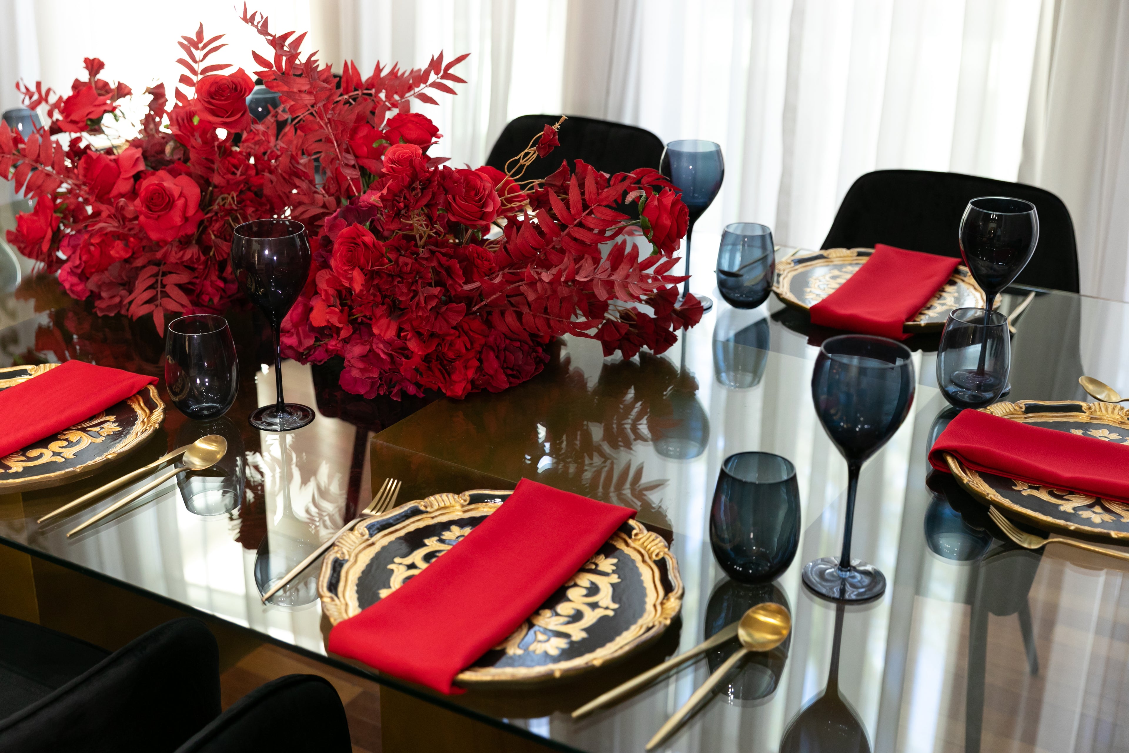A Black & Gold Collection, featuring a sophisticated and elegant range of items in black and gold. The collection showcases a stylish combination of these classic colors, perfect for adding a touch of luxury and refinement to any event, decor, or occasion.