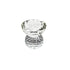 A crystal glass tea light candle holder, featuring a refined and elegant design with clear, faceted glass that enhances the glow of the candlelight. The holder&