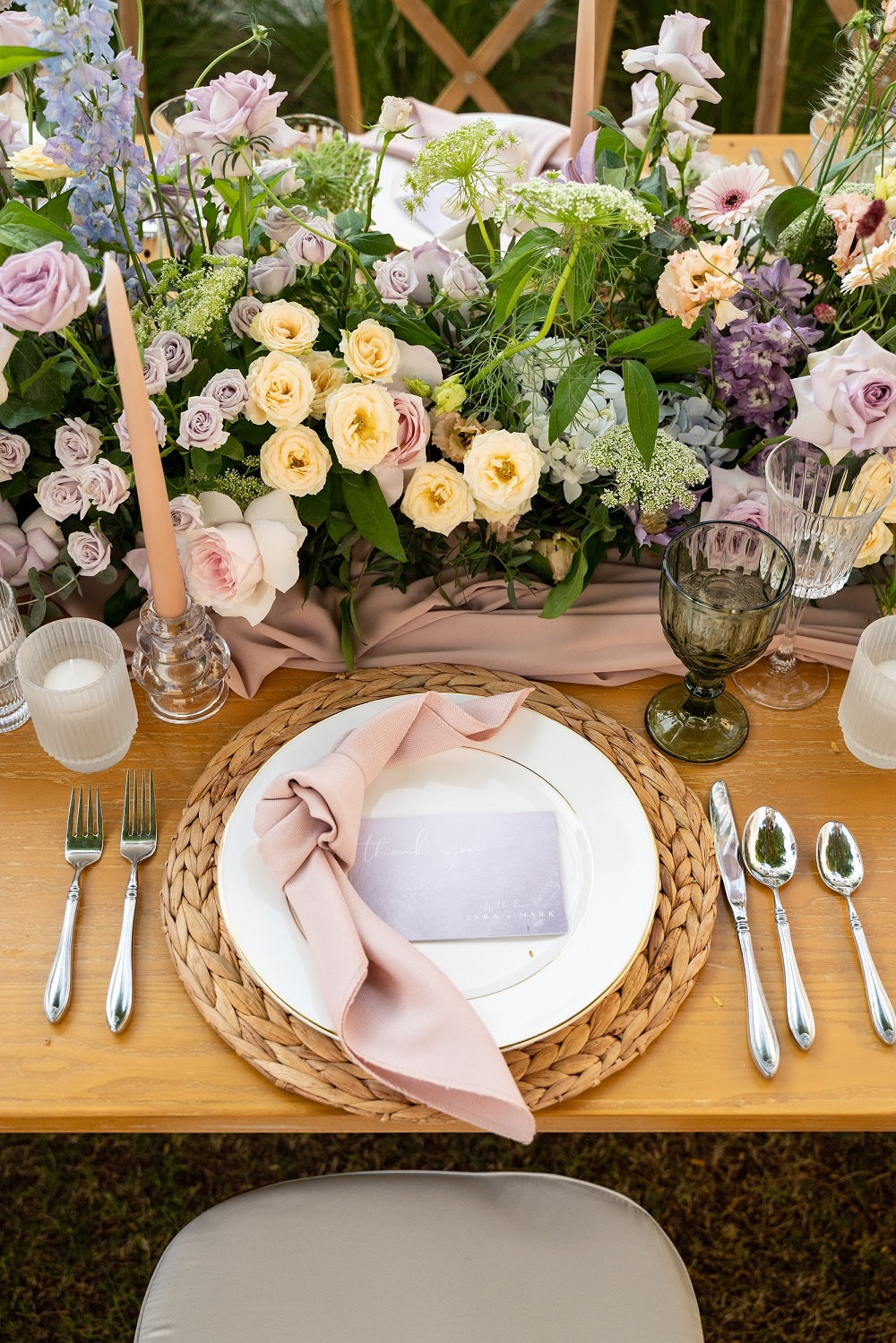 Stylish cane placemat featuring a woven design with a natural, textured finish. The placemat’s subtle, earthy tones and intricate weave add a touch of rustic charm and elegance to any dining table, providing both functionality and aesthetic appeal.