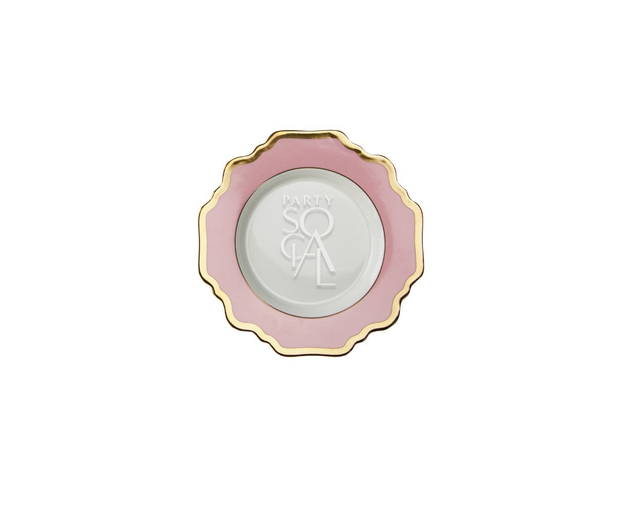 Elegant charger plate featuring a lotus flower design with intricate detailing. The plate&