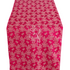 A cushion cover in vibrant fuchsia brocade, showcasing an ornate pattern with rich textures and sophisticated design. Ideal for adding a bold and stylish accent to any living space or bedroom.