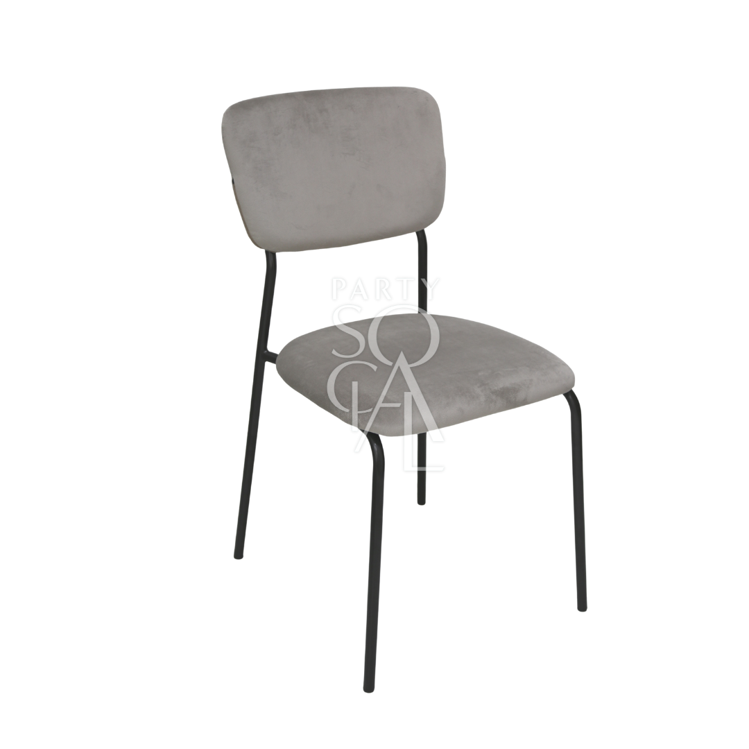 Simple velvet chairs featuring a minimalist design with plush velvet upholstery. These chairs offer a sleek, elegant appearance with their soft fabric and clean lines, making them a versatile choice for enhancing both modern and traditional interiors. Perfect for adding a touch of sophistication and comfort to dining areas, living rooms, or offices.
