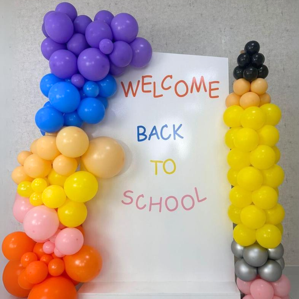 Angled Wall w/ Pencil Pillar Balloon Backdrop