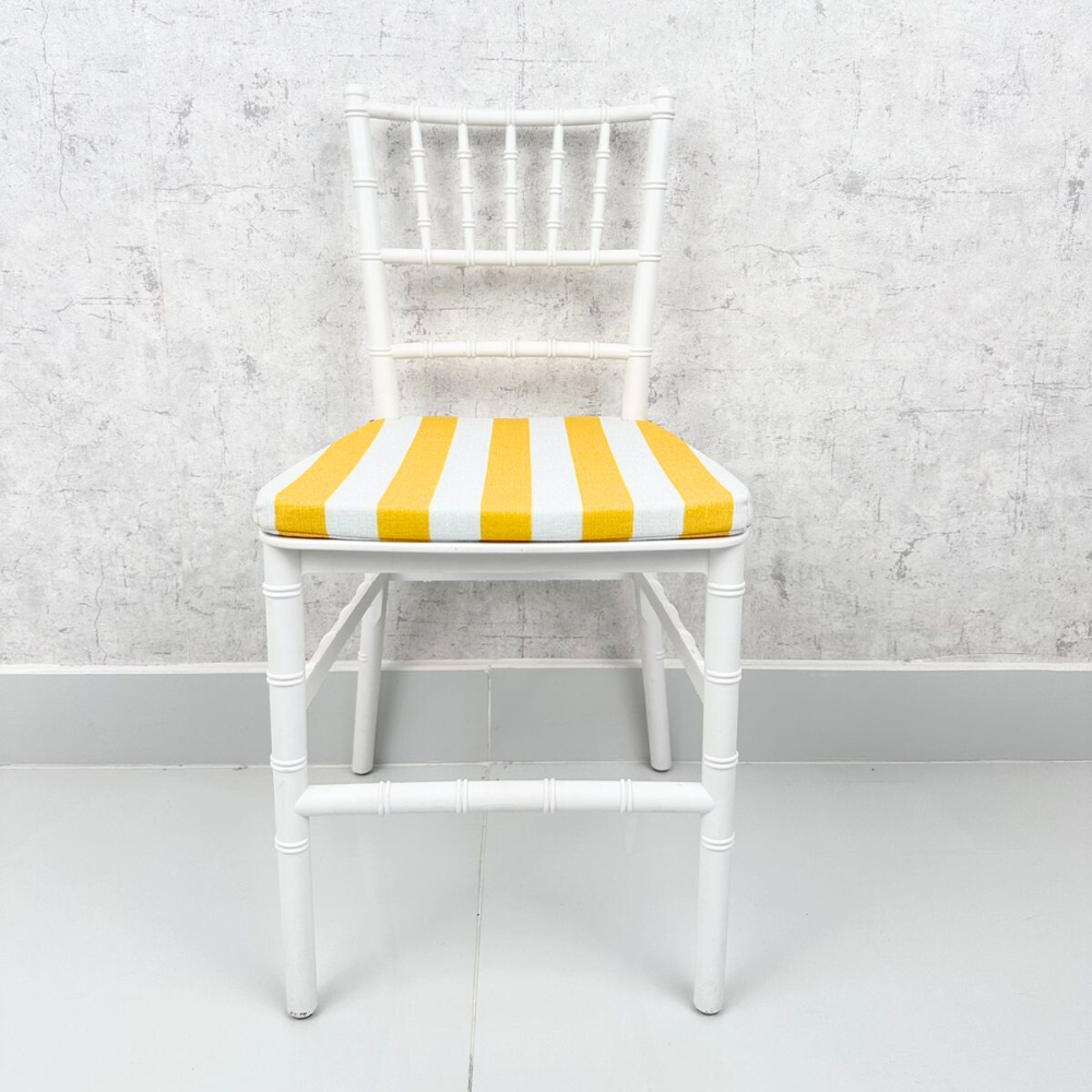 Mini Chiavari Chair w/ Yellow Stripes Cushion