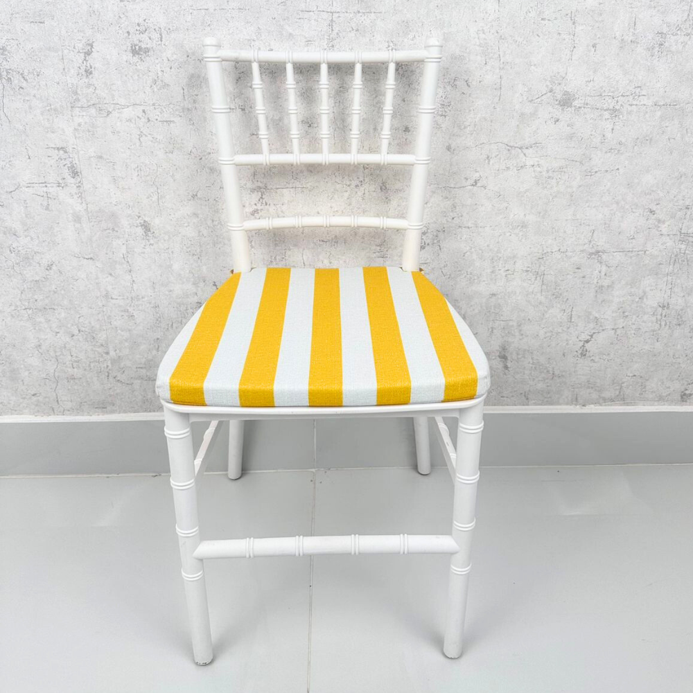Mini Chiavari Chair w/ Yellow Stripes Cushion