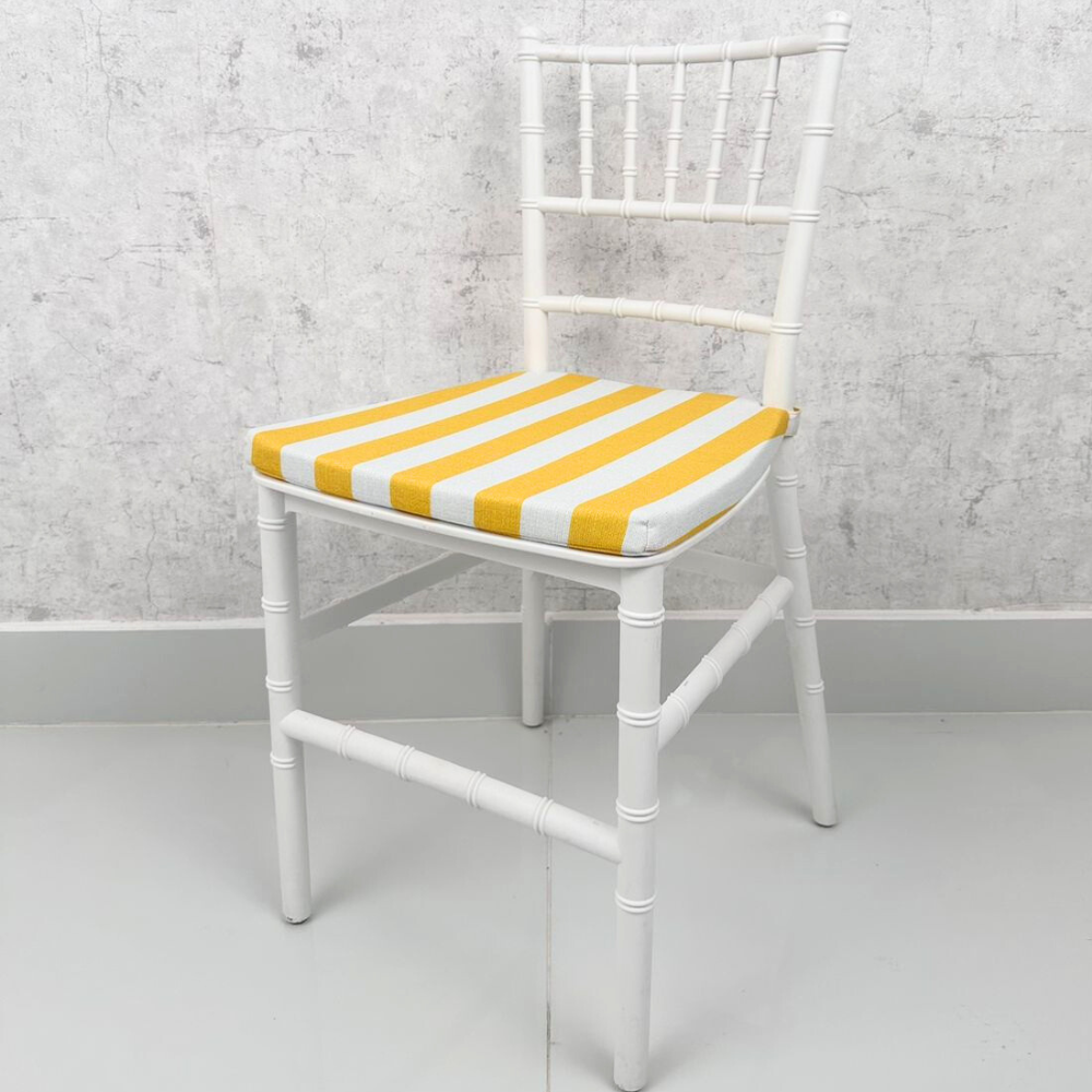 Mini Chiavari Chair w/ Yellow Stripes Cushion