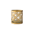 A gold Arabesque candle holder featuring an intricate and elegant design. This candle holder is adorned with detailed Arabesque patterns in a luxurious gold finish, adding a touch of sophistication and charm to any room. Ideal for creating a warm and inviting atmosphere during special occasions or enhancing everyday decor.