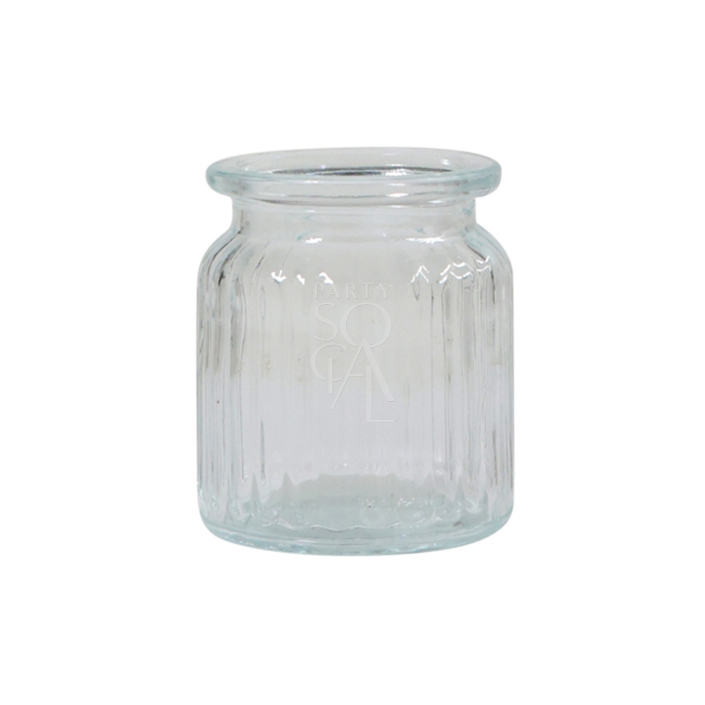 A set of mini clear vases featuring a simple and elegant design. These small, transparent vases are perfect for showcasing delicate flowers or small floral arrangements. Ideal for adding a touch of freshness and style to any table, shelf, or countertop, these vases complement various decor styles with their minimalist charm.