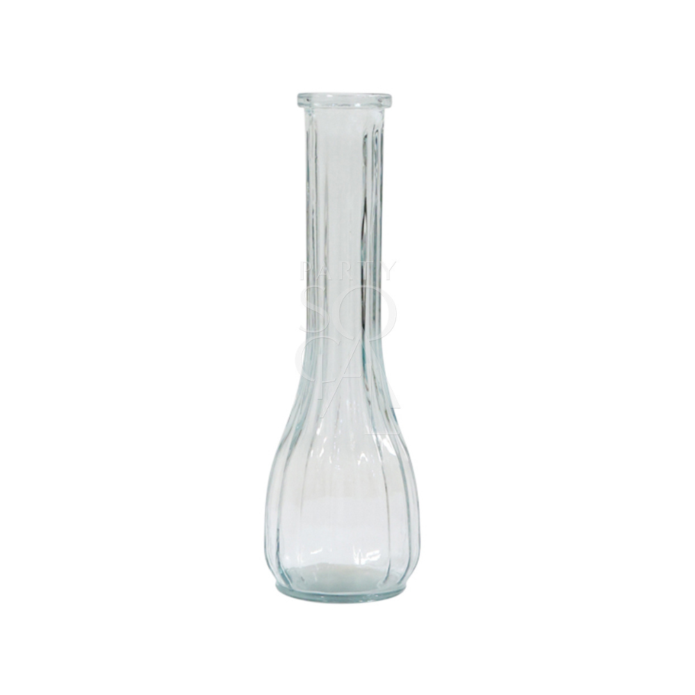 A set of mini clear vases featuring a simple and elegant design. These small, transparent vases are perfect for showcasing delicate flowers or small floral arrangements. Ideal for adding a touch of freshness and style to any table, shelf, or countertop, these vases complement various decor styles with their minimalist charm.