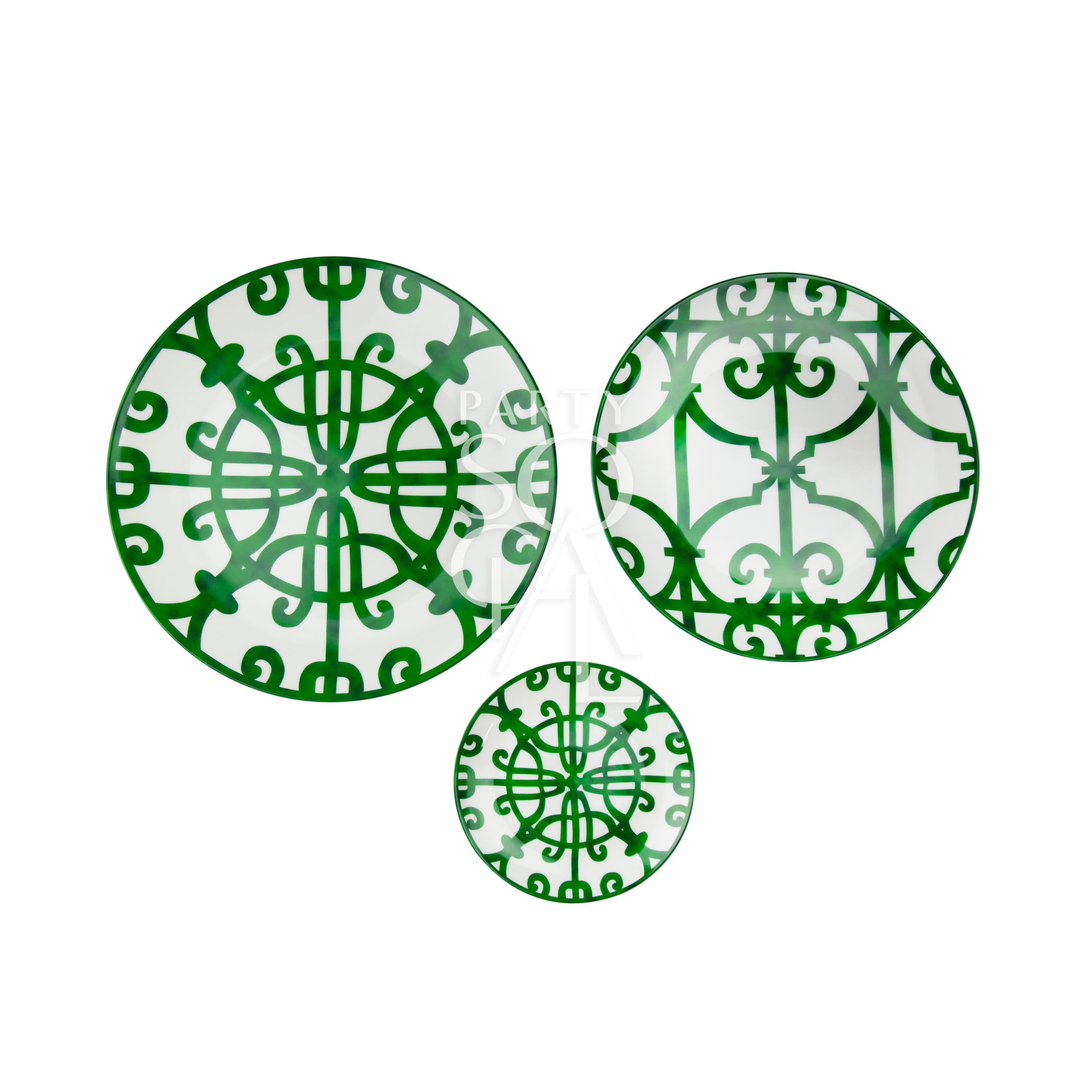 Striking plates with a vibrant green color and bold patterns, designed to make a statement at your dining table.