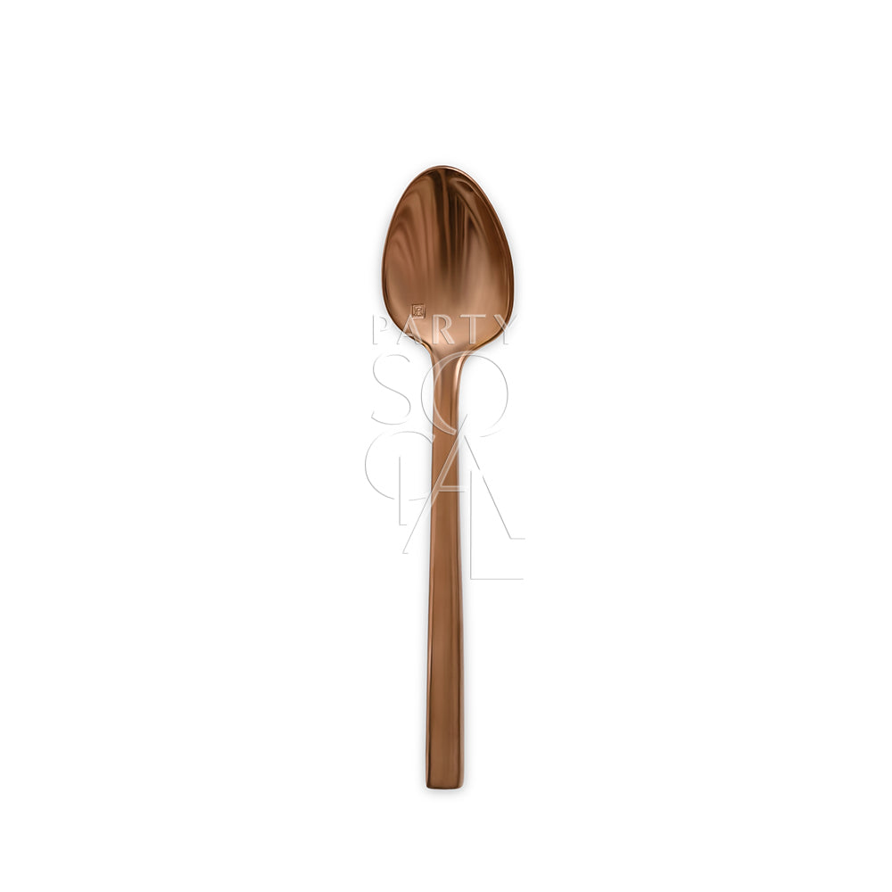 Stylish rose gold cutlery set with a warm, metallic sheen, featuring a modern design that adds a touch of sophistication and elegance to any dining arrangement.
