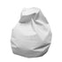 White beanbag chair with a soft, smooth surface and relaxed, casual design, ideal for comfortable seating.