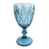 Vintage goblet in navy featuring a diamond pattern design. The deep navy color and intricate diamond texture create a sophisticated and classic look, ideal for adding a touch of elegance to any table setting.