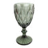 Vintage goblet in grey with a diamond pattern design. The subtle grey hue and detailed diamond texture provide a refined and timeless touch, perfect for enhancing any dining experience with a touch of vintage charm.