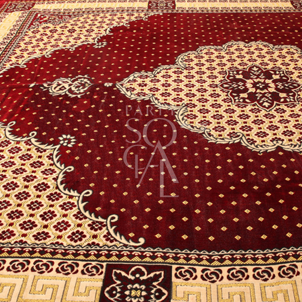 Beautiful oriental carpet with intricate patterns and rich colors, showcasing traditional motifs and detailed craftsmanship. The carpet features a vibrant design with geometric shapes and floral elements, adding a touch of cultural elegance and warmth to any room or decor.