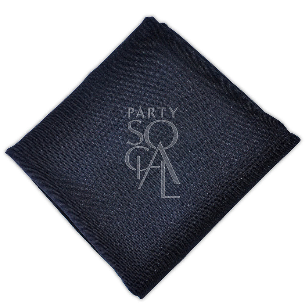 Elegant black linen blend napkin with a rich texture, adding a bold and sophisticated touch to any table setting.