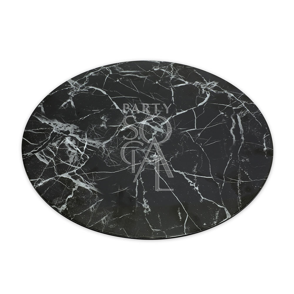 Charger plate designed to mimic the look of marble, featuring a smooth, elegant surface with subtle veining, perfect for adding a touch of sophistication to your table setting.