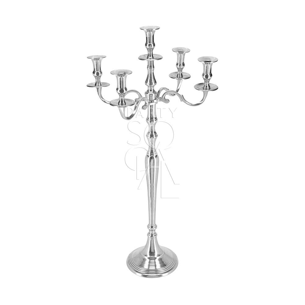 Elegant candelabra with multiple arms for holding candles, designed to add a touch of sophistication and ambient lighting to any setting.