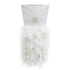 Feathered off-white satin chair cover designed for Chameleon chairs, featuring luxurious satin fabric adorned with soft, cascading feathers. This elegant cover adds a touch of glamour and sophistication to any event, with the feathers providing a unique and eye-catching texture. Perfect for weddings, galas, and high-end celebrations, this chair cover brings a sense of opulence and style to your seating arrangement.
