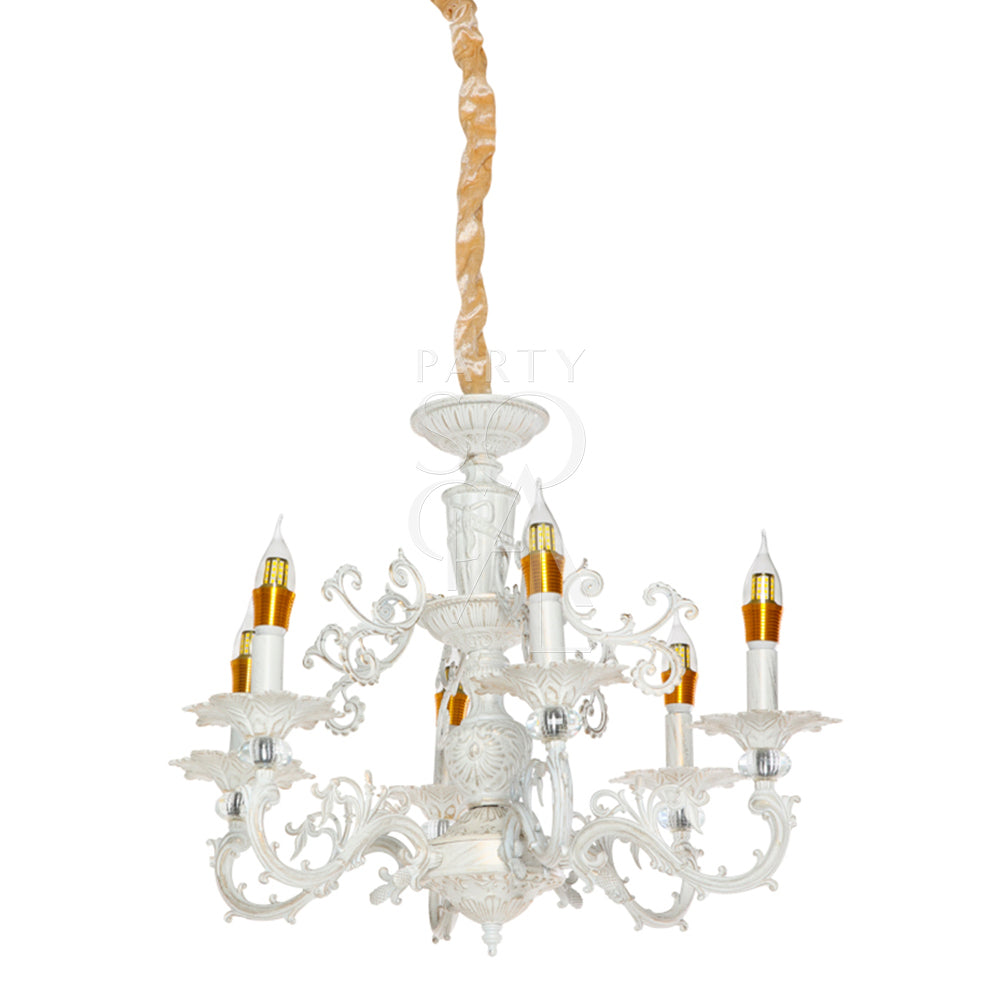 Exquisite crystal chandelier featuring a dazzling array of crystal droplets and intricate metalwork. The chandelier’s sparkling crystals reflect light beautifully, creating a luxurious and elegant ambiance. Ideal for adding a touch of glamour and sophistication to any grand space or formal setting.