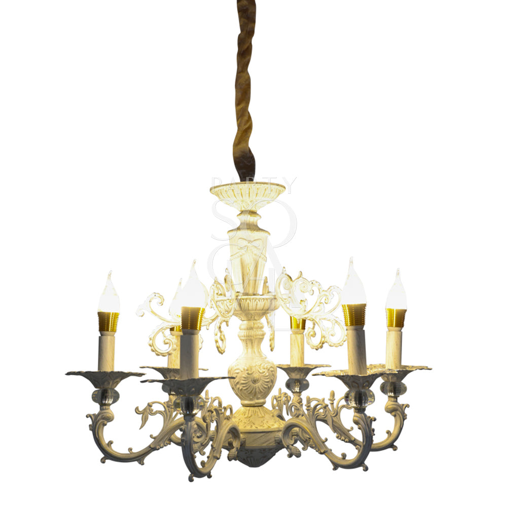 Exquisite crystal chandelier featuring a dazzling array of crystal droplets and intricate metalwork. The chandelier’s sparkling crystals reflect light beautifully, creating a luxurious and elegant ambiance. Ideal for adding a touch of glamour and sophistication to any grand space or formal setting.