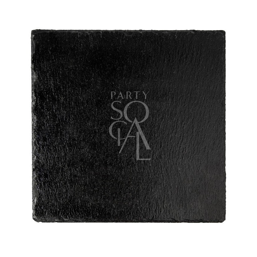 Stylish charger plate in a sleek grey slate finish, ideal for a contemporary and refined table setting.