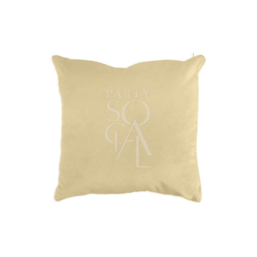 Velvet cushion cover in champagne, exuding a luxurious and subtle shimmer.