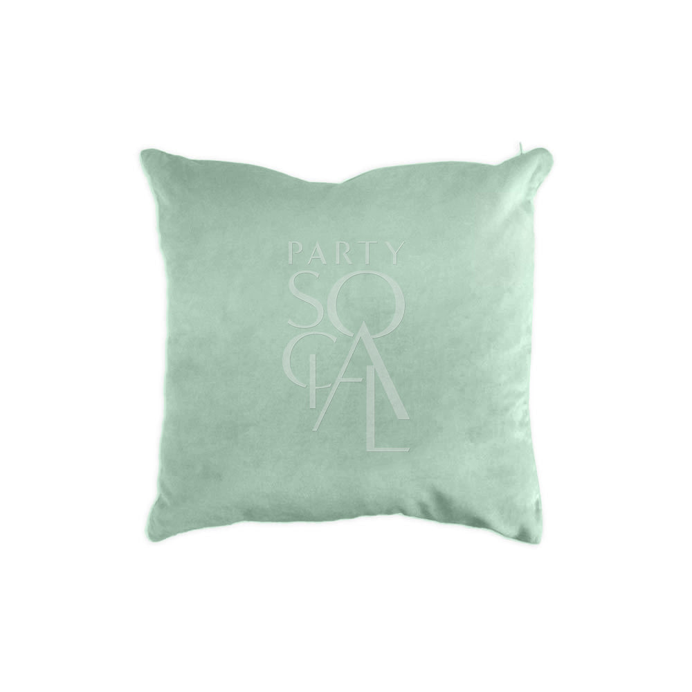 Velvet cushion cover in sage, featuring a calming and muted green tone.