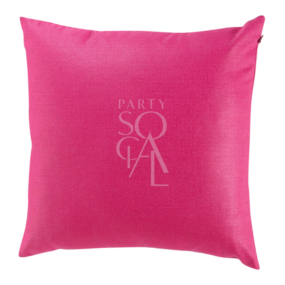 Vibrant linen blend cushion cover in fuchsia, measuring 40x40cm. The bold pink hue and textured fabric add a lively and modern touch to any seating area or decor.
