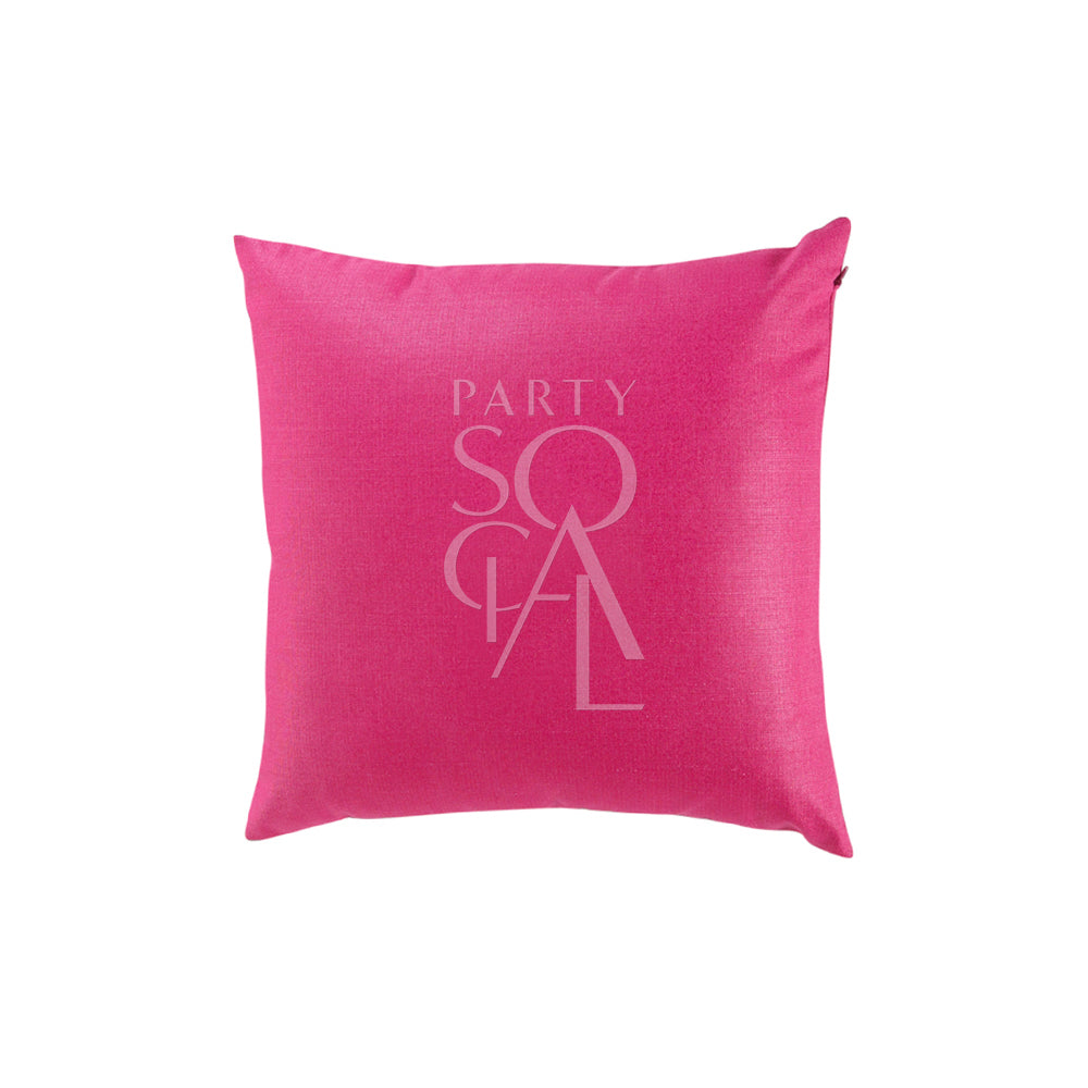 Vibrant linen blend cushion cover in fuchsia, measuring 40x40cm. The bold pink hue and textured fabric add a lively and modern touch to any seating area or decor.