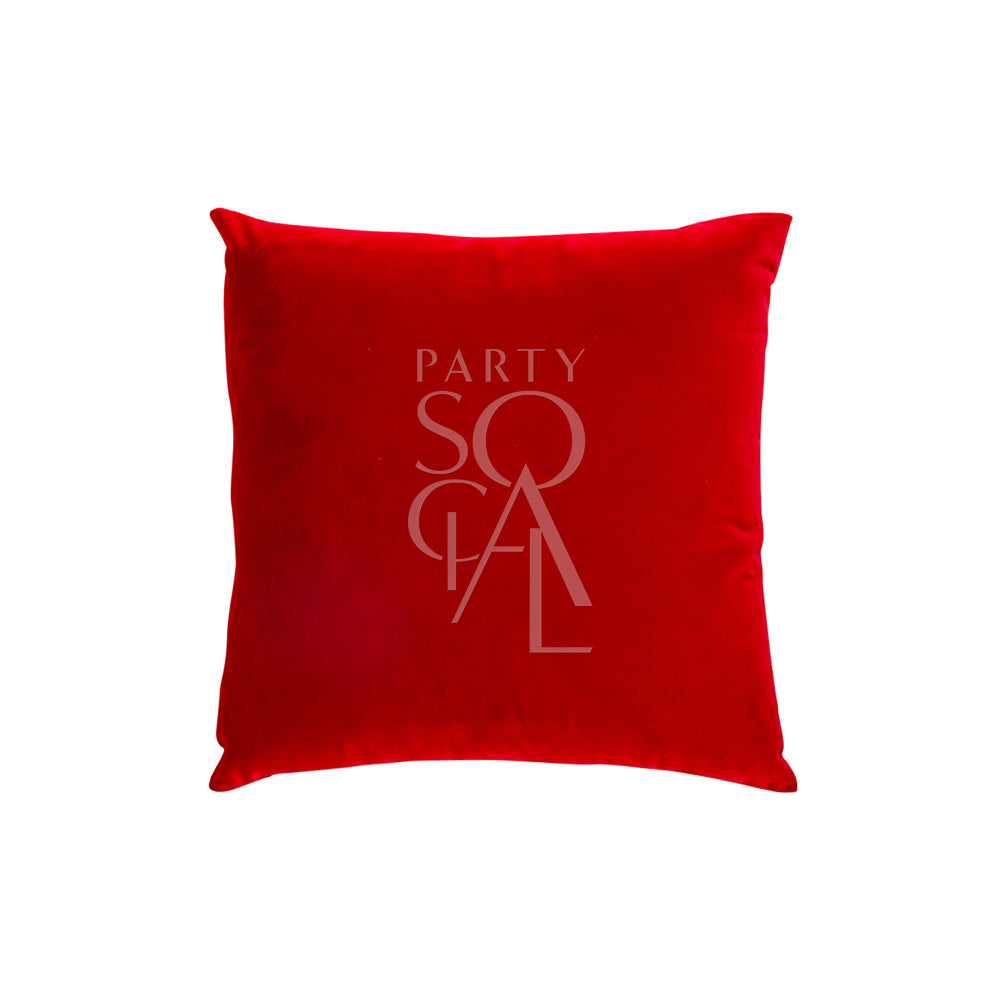 Bold satin cushion cover in a vibrant red color, with a rich, glossy finish. The striking red hue provides a dramatic and lively touch, ideal for making a statement in any interior setting.