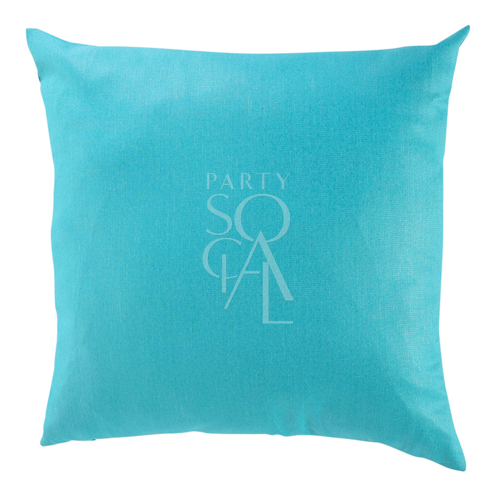 Bright linen blend cushion cover in turquoise, measuring 60x60cm. The vibrant turquoise color and textured fabric provide a lively and refreshing accent, ideal for making a statement in any room.