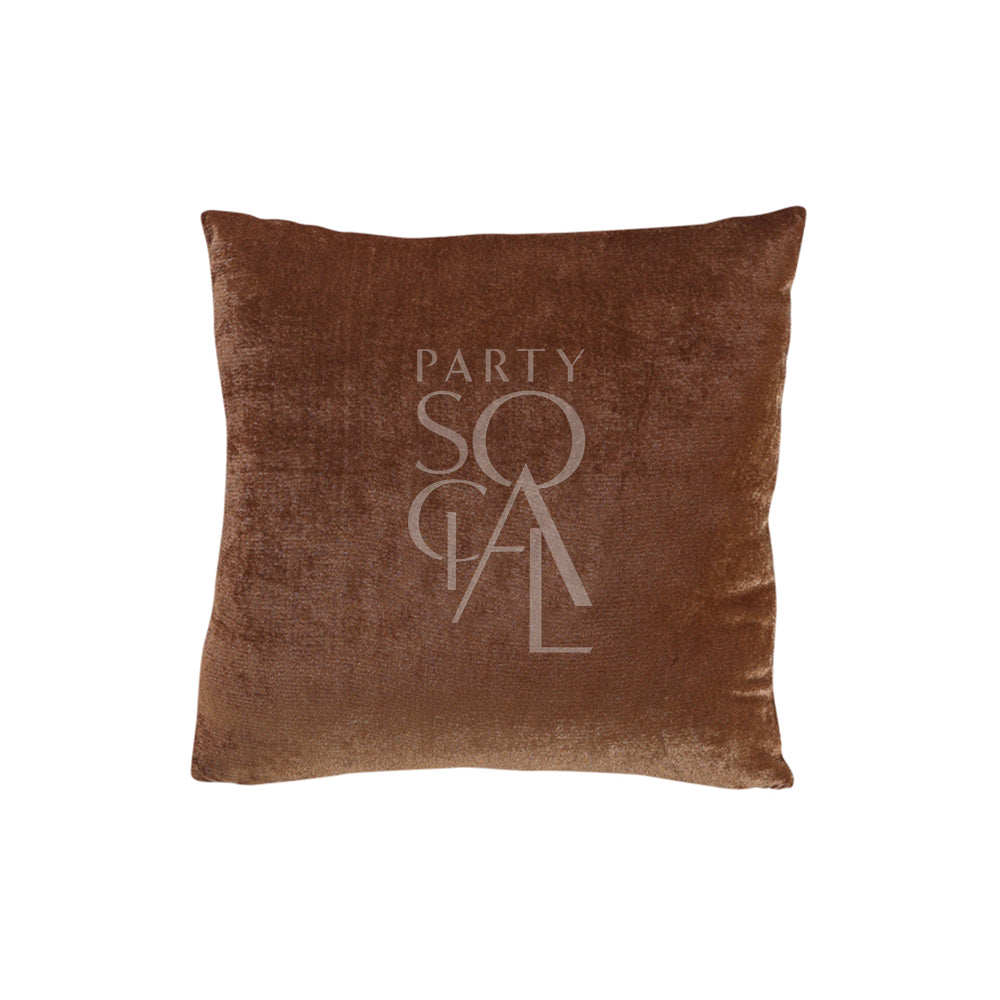 Velvet cushion cover in brown, offering a rich and warm tone.