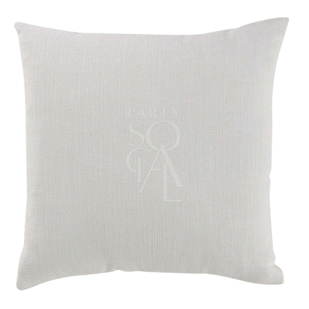 Classic linen blend cushion cover in white, measuring 60x60cm. The crisp white color and textured linen blend fabric offer a clean and sophisticated look, perfect for enhancing any decor with timeless elegance.