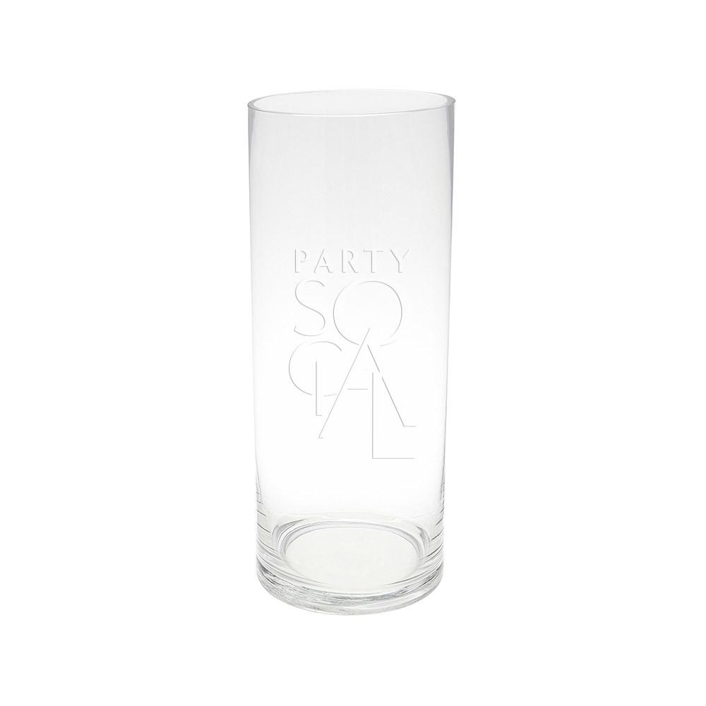 Elegant cylinder glass vases with a simple, clear design, featuring a smooth, cylindrical shape. These vases are ideal for displaying flowers or decorative accents, adding a touch of modern sophistication to any setting.