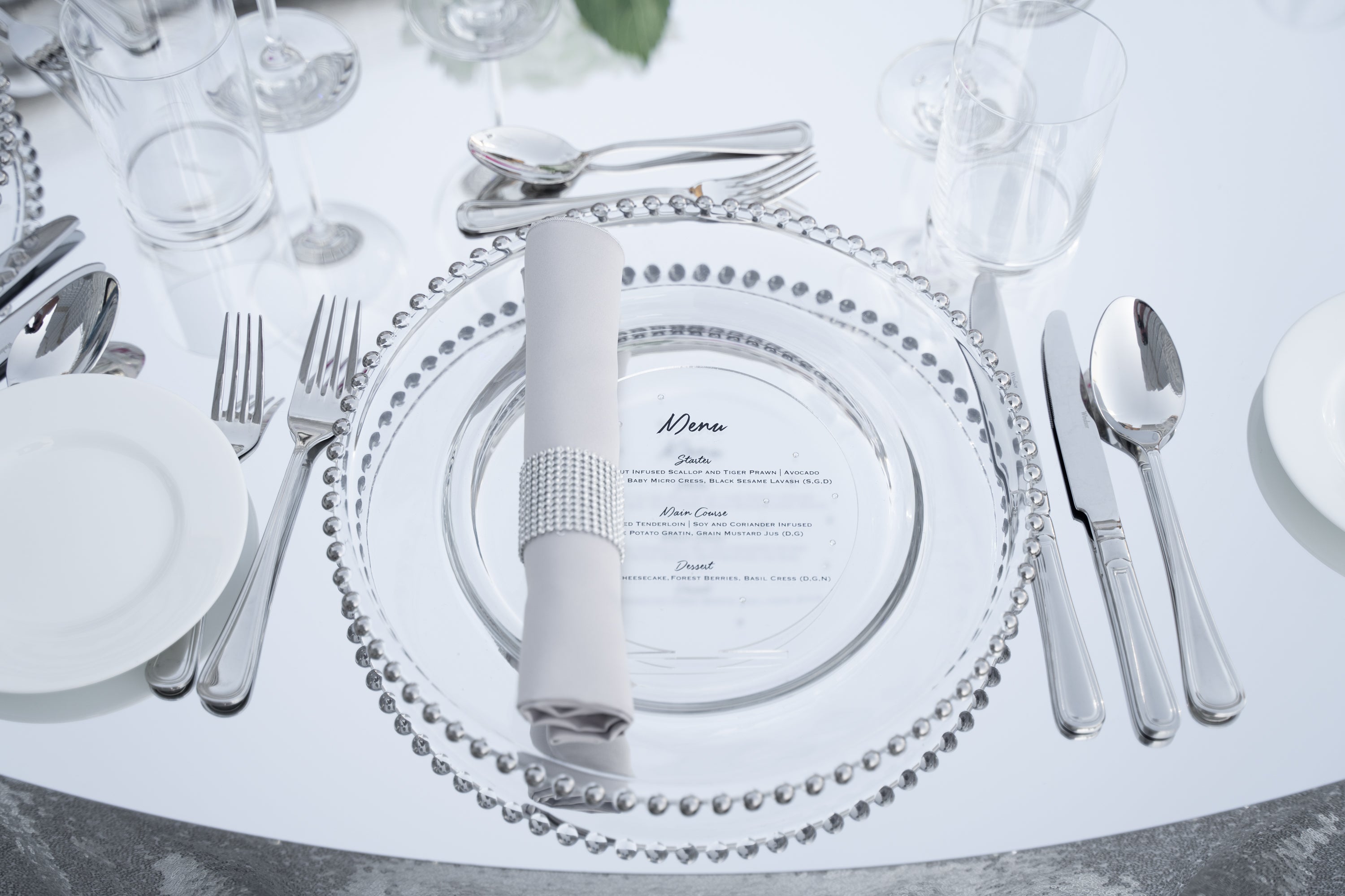 Classic simple silver cutlery set with a clean and straightforward design, offering a versatile and timeless option for any dining occasion.