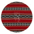 Elegant round tray featuring a traditional Saddu print with intricate geometric patterns in rich, vibrant colors. The tray is designed with a smooth surface and raised edges, making it perfect for serving drinks or displaying decorative items. Its detailed print adds a touch of cultural sophistication to any setting.