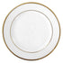 Modern china plate with a refined gold rim, featuring a sleek and contemporary design that adds an elegant touch to any dining occasion.