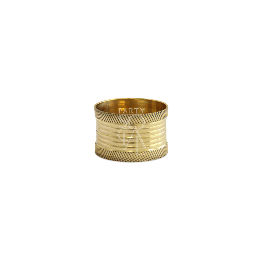 Gold lined round napkin ring, featuring a circular design with a delicate gold lining that adds a touch of sophistication to your table setting.