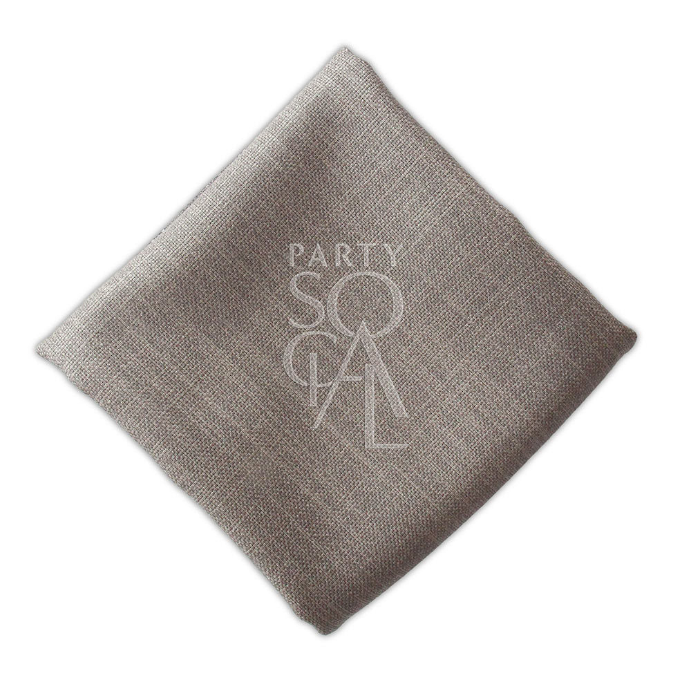 Classic grey linen blend napkin, offering a versatile and modern tone that complements various table settings.