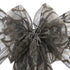 Chic sheer organza chair sash in grey, showcasing a delicate, translucent fabric with a soft sheen. The grey hue provides a neutral and stylish accent, ideal for adding a touch of elegance to any decor.
