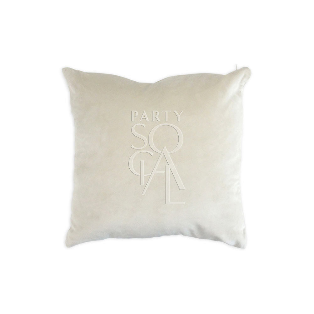 Velvet cushion cover in ivory, delivering a soft and sophisticated look.