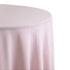 Round cotton linen tablecloth in light pink, featuring a delicate and romantic hue. The light pink color brings a soft and charming touch, ideal for creating a gentle and inviting ambiance.
