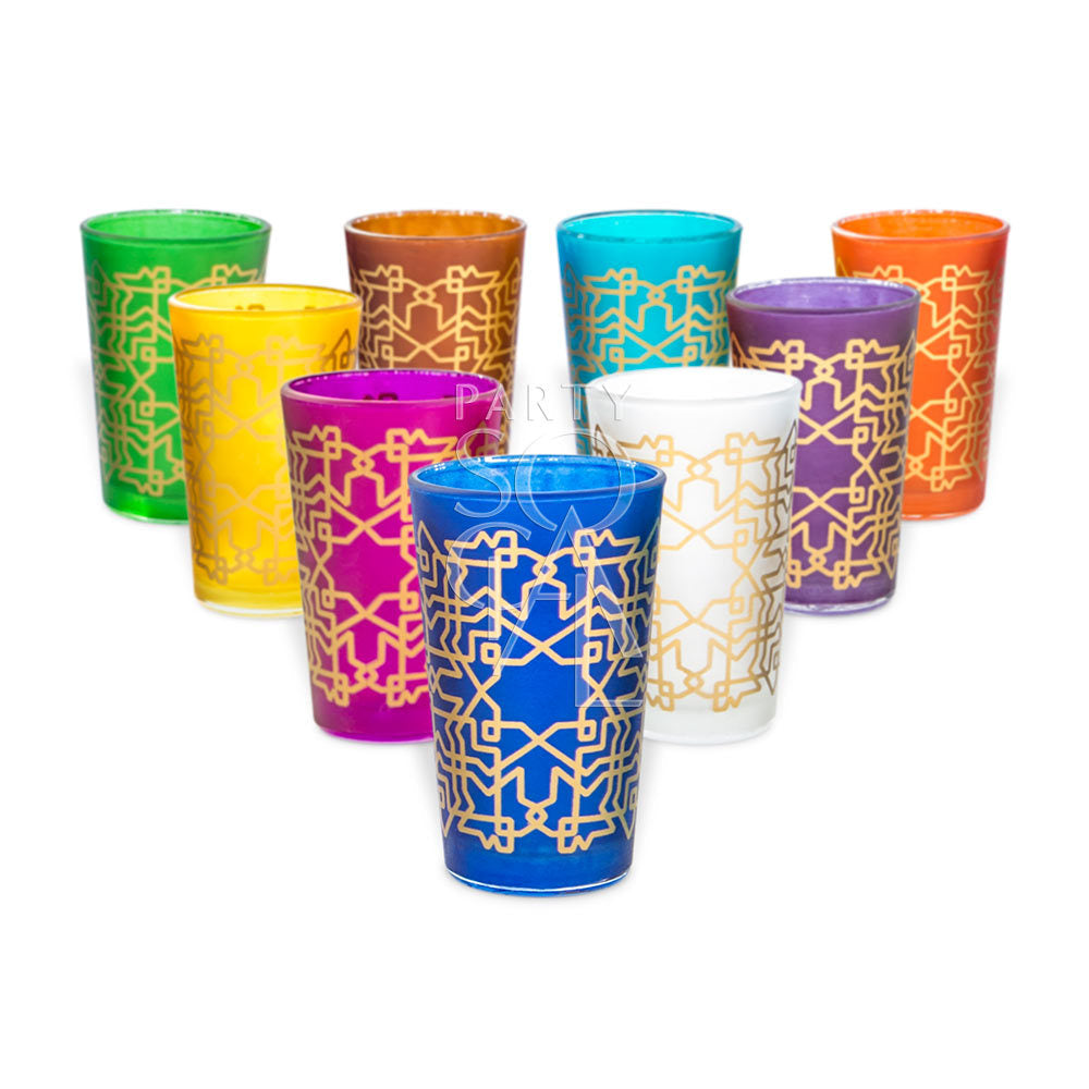 Elegant tea-colored glasses with a warm amber hue, perfect for serving beverages in style.