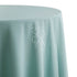 Round cotton linen tablecloth in mint green, showcasing a fresh and vibrant shade. The mint green color adds a lively and refreshing touch, perfect for brightening up any table setting.