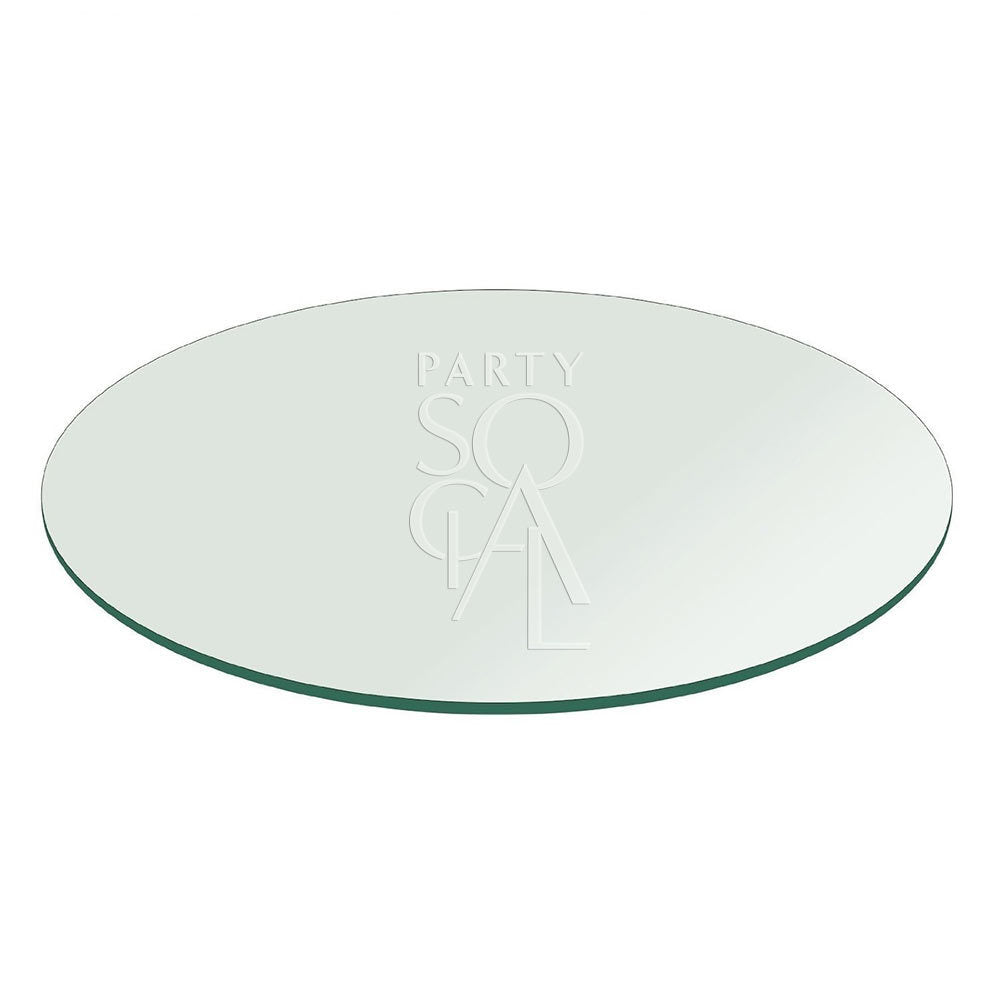 Round mirror centerpiece with a reflective surface, designed to add elegance and enhance the table decor.